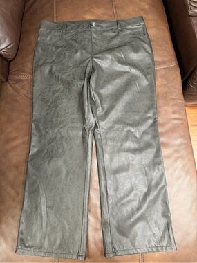 Divided Faux Leather pants in Charcoal-brown sz 18 nice!! …….152